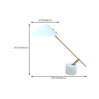 Bedroom Chic White Cone Shade Marble Base Table Lamp Zawala #size