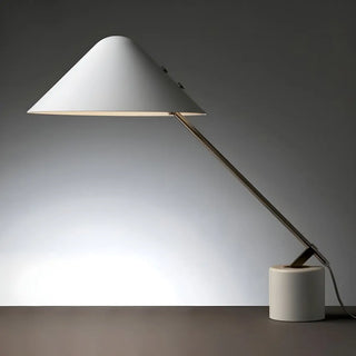 Bedroom Chic White Cone Shade Marble Base Table Lamp Zawala Image - 6