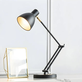 Stylish Golden Conical Metal Arm Bedroom Table Lamp Zawala Image - 2
