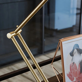 Stylish Golden Conical Metal Arm Bedroom Table Lamp Zawala Image - 3