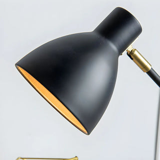 Stylish Golden Conical Metal Arm Bedroom Table Lamp Zawala Image - 4