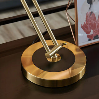 Stylish Golden Conical Metal Arm Bedroom Table Lamp Zawala Image - 5
