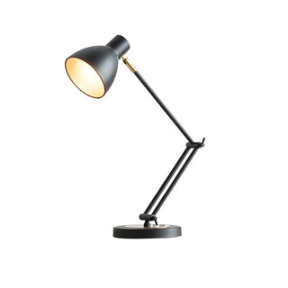 Stylish Golden Conical Metal Arm Bedroom Table Lamp Zawala Image - 6