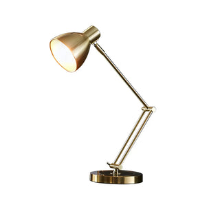 Stylish Golden Conical Metal Arm Bedroom Table Lamp Zawala Image - 7