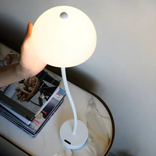 Stylish White Dome Glass Shade Arc Standard Table Lamp Zawala Image - 10