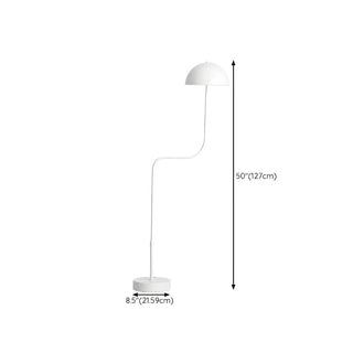 Stylish White Dome Glass Shade Arc Standard Table Lamp Zawala Image - 19