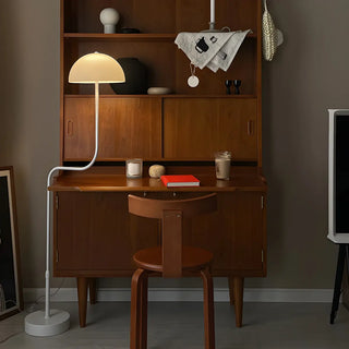 Stylish White Dome Glass Shade Arc Standard Table Lamp Zawala Image - 4