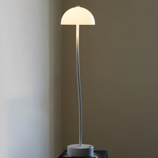 Stylish White Dome Glass Shade Arc Standard Table Lamp Zawala Image - 6