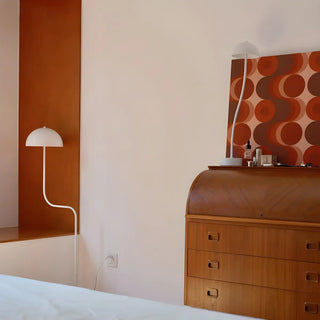 Stylish White Dome Glass Shade Arc Standard Table Lamp Zawala Image - 9