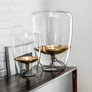 Simple Stylish Smoke Gray Bottle Shape Glass Table Lamp Zawala Image - 7