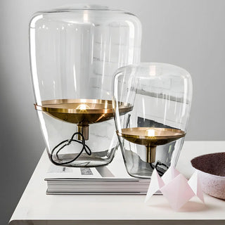 Simple Stylish Smoke Gray Bottle Shape Glass Table Lamp Zawala Image - 8