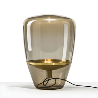 Simple Stylish Smoke Gray Bottle Shape Glass Table Lamp Zawala Image - 9