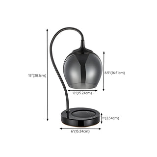 Stylish Modern Black Glass Globe Shade Metal Table Lamp Zawala #size