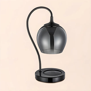 Stylish Modern Black Glass Globe Shade Metal Table Lamp Zawala Image - 8