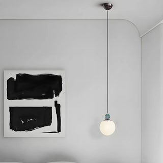 ZOWALA - Minimalist Bedroom White Glass Globe Pendant Light Image - 1