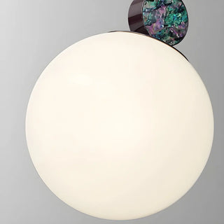 ZOWALA - Minimalist Bedroom White Glass Globe Pendant Light Image - 3