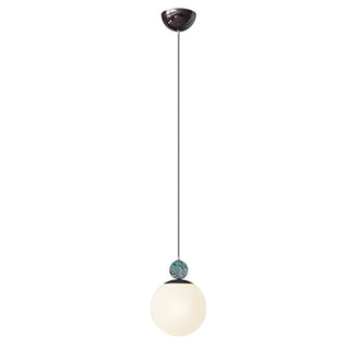 ZOWALA - Minimalist Bedroom White Glass Globe Pendant Light Image - 6