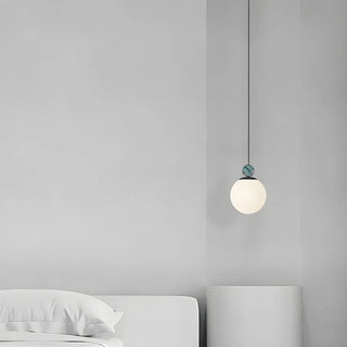 ZOWALA - Minimalist Bedroom White Glass Globe Pendant Light Image - 7