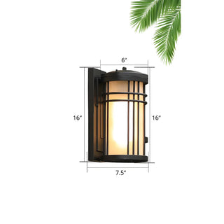 ZOWALA - Stylish Round Opalescent Glass Cage Wall Light Black Image - 4