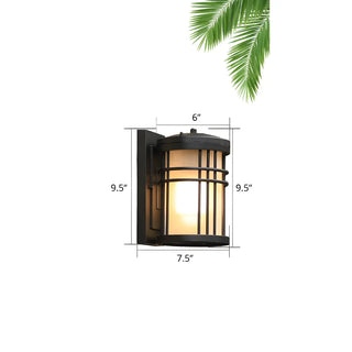 ZOWALA - Stylish Round Opalescent Glass Cage Wall Light Black Image - 5