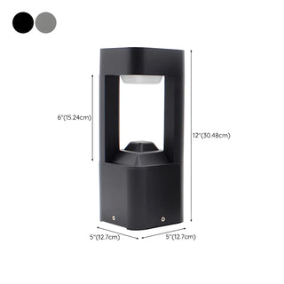 Stylish Black Hollow Geometric LED Outdoor Path Lamp Zawala #size