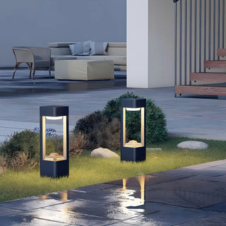 Stylish Black Hollow Geometric LED Outdoor Path Lamp Zawala Image - 5