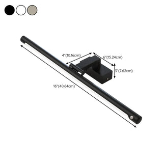 Stylish Black LED Cylinder Vanity Mirror Lighting Zawala #size