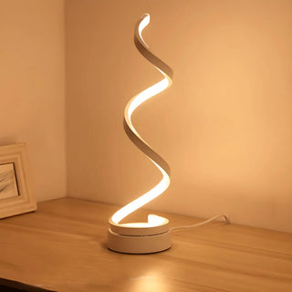 Stylish Golden Minimalist Spiral Strip LED Table Lamp Zawala Image - 12