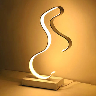Stylish Golden Minimalist Spiral Strip LED Table Lamp Zawala Image - 13