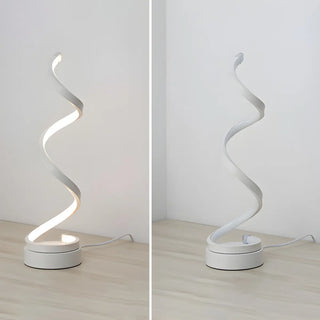 Stylish Golden Minimalist Spiral Strip LED Table Lamp Zawala Image - 14