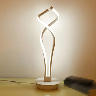 Stylish Golden Minimalist Spiral Strip LED Table Lamp Zawala Image - 15