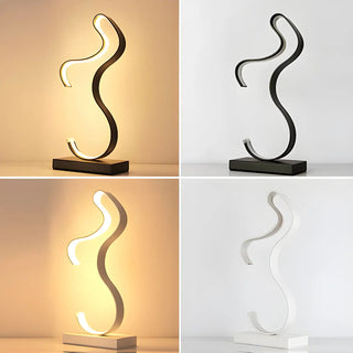 Stylish Golden Minimalist Spiral Strip LED Table Lamp Zawala Image - 17