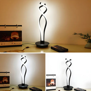 Stylish Golden Minimalist Spiral Strip LED Table Lamp Zawala Image - 18