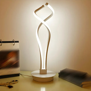 Stylish Golden Minimalist Spiral Strip LED Table Lamp Zawala Image - 2