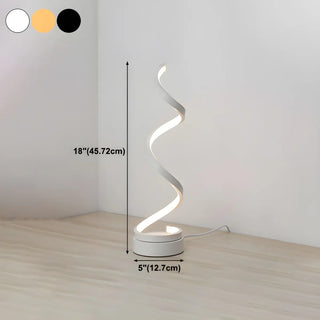 Stylish Golden Minimalist Spiral Strip LED Table Lamp Zawala #size
