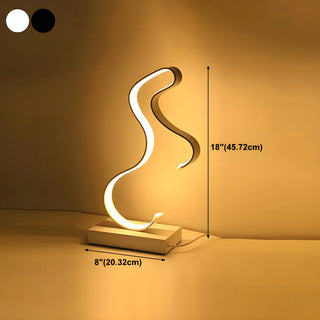 Stylish Golden Minimalist Spiral Strip LED Table Lamp Zawala Image - 24