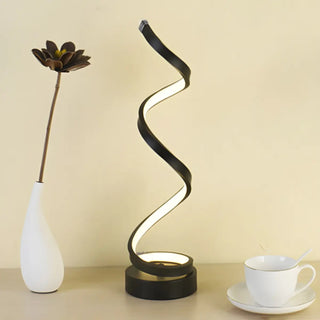 Stylish Golden Minimalist Spiral Strip LED Table Lamp Zawala Image - 4