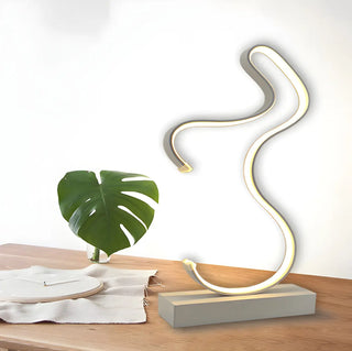 Stylish Golden Minimalist Spiral Strip LED Table Lamp Zawala Image - 5
