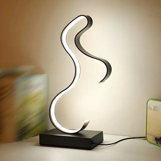 Stylish Golden Minimalist Spiral Strip LED Table Lamp Zawala Image - 6