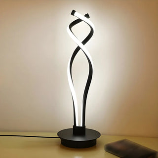 Stylish Golden Minimalist Spiral Strip LED Table Lamp Zawala Image - 9