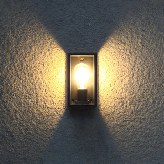 ZOWALA - Stylish Box Transparent Glass Black Metal Wall Light Image - 2