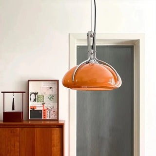 ZOWALA - Modern Yellow Casual Metal White Glass Dome Pendant Light Image - 1