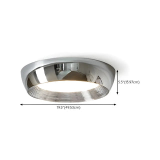 Trendy Chrome Round LED Flush Mount Ceiling Light Zawala #size