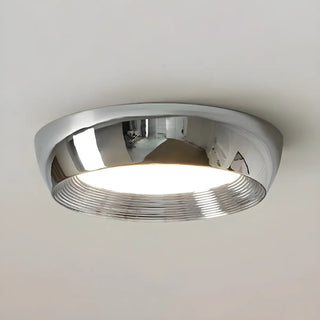 Trendy Chrome Round LED Flush Mount Ceiling Light Zawala Image - 6
