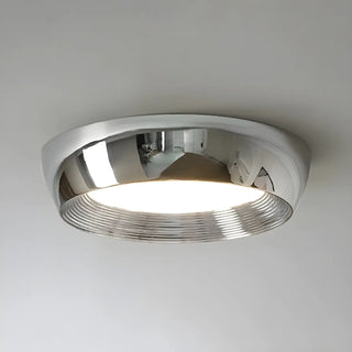Trendy Chrome Round LED Flush Mount Ceiling Light Zawala Image - 8