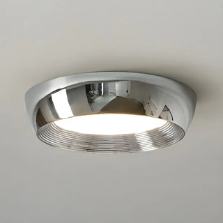 Trendy Chrome Round LED Flush Mount Ceiling Light Zawala Image - 9