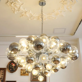 ZOWALA - Clear Glass Living Room Silver Cluster Bubble Chandelier Image - 1