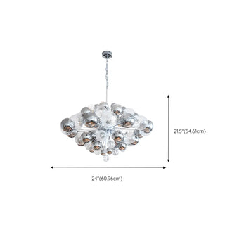 ZOWALA - Clear Glass Living Room Silver Cluster Bubble Chandelier Image - 10