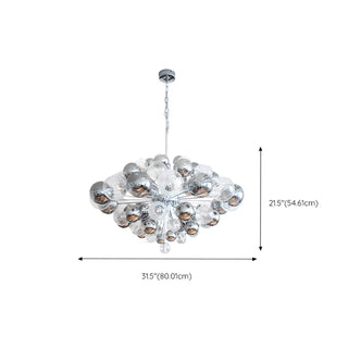 ZOWALA - Clear Glass Living Room Silver Cluster Bubble Chandelier Image - 11