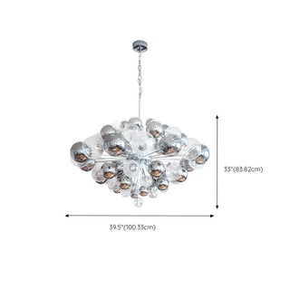ZOWALA - Clear Glass Living Room Silver Cluster Bubble Chandelier Image - 12